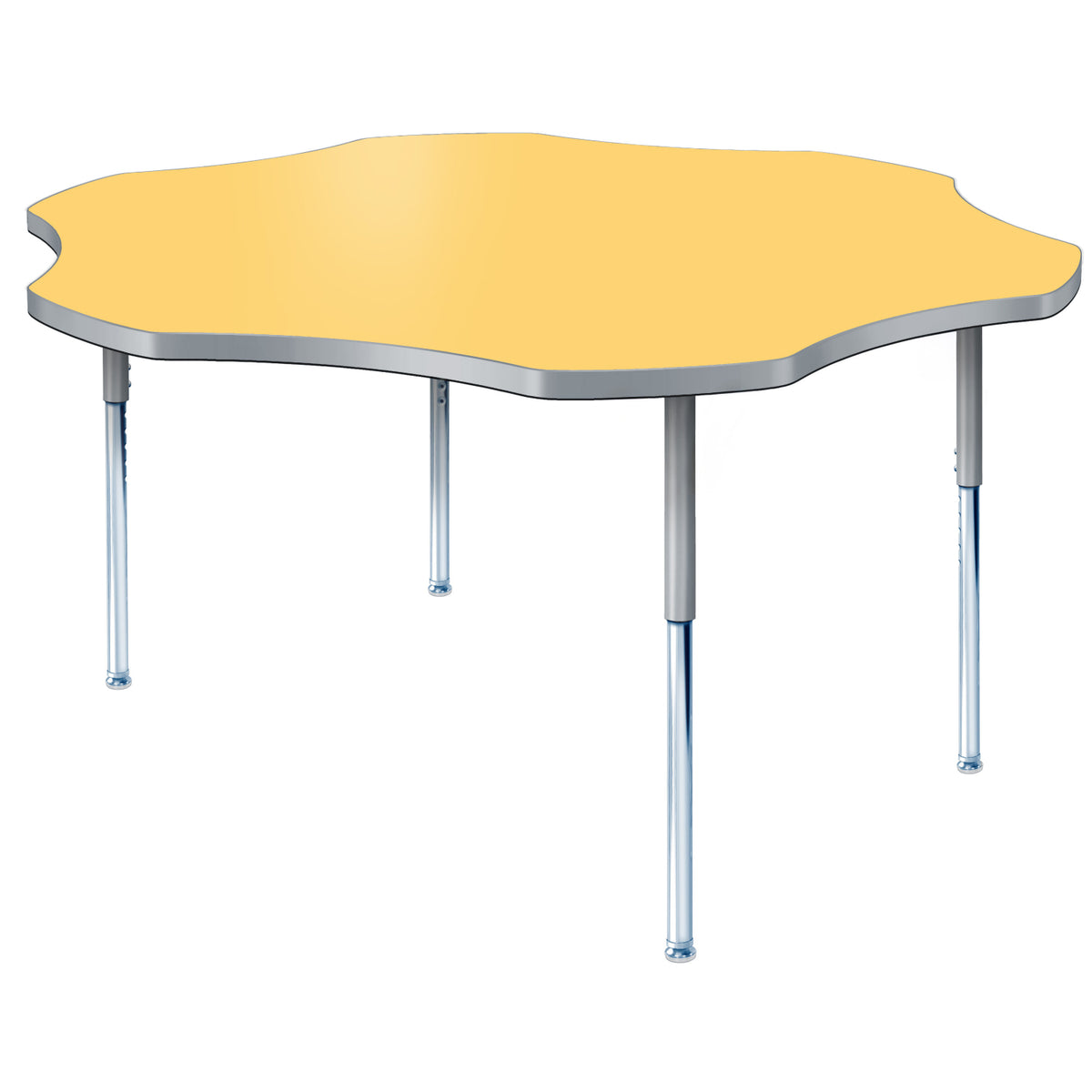 Modern Classic Series 60 x 60" Flower Activity Table with High Pressure Laminate Top, Adjustable Height Legs