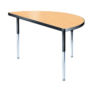 Modern Classic Series 48" Half Round Activity Table with High Pressure Laminate Top, Adjustable Height Legs