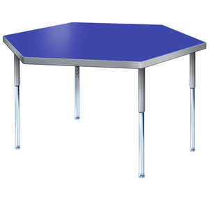 Modern Classic Series 48" Hexagon Activity Table with High Pressure Laminate Top, Adjustable Height Legs