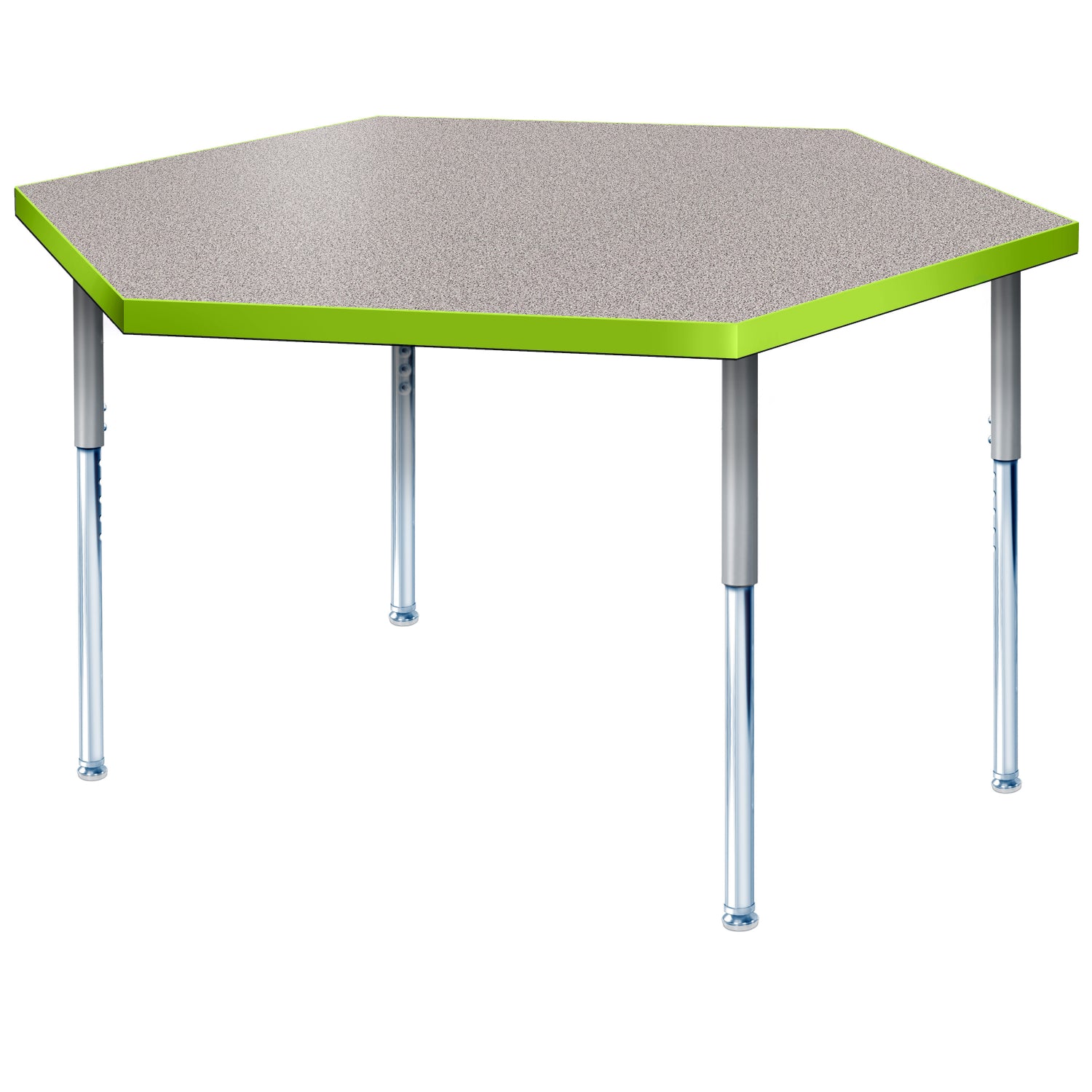 Modern Classic Series 48" Hexagon Activity Table with High Pressure Laminate Top, Adjustable Height Legs