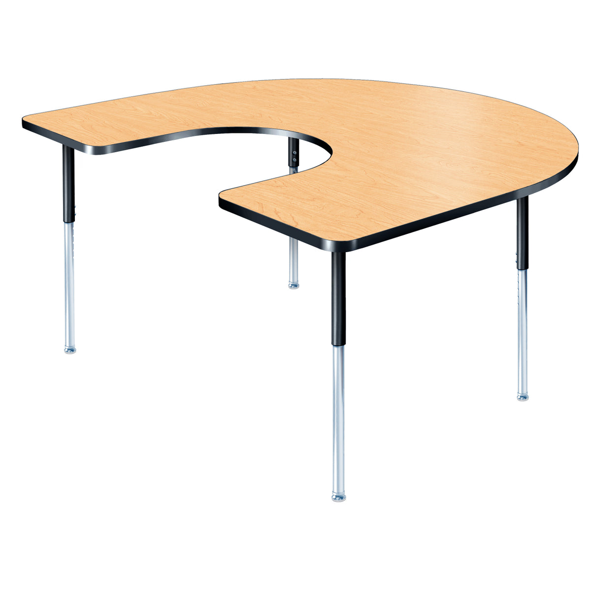 Modern Classic Series 60 x 66" Horseshoe Activity Table with High Pressure Laminate Top, Adjustable Height Legs