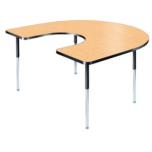 Modern Classic Series 60 x 66" Horseshoe Activity Table with High Pressure Laminate Top, Adjustable Height Legs