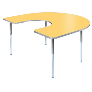 Modern Classic Series 60 x 66" Horseshoe Activity Table with High Pressure Laminate Top, Adjustable Height Legs