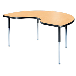 Modern Classic Series 48 x 72" Kidney Activity Table with High Pressure Laminate Top, Adjustable Height Legs