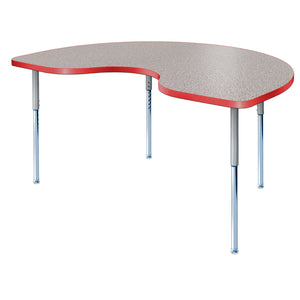 Modern Classic Series 48 x 72" Kidney Activity Table with High Pressure Laminate Top, Adjustable Height Legs