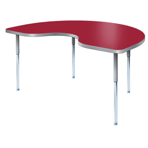 Modern Classic Series 36 x 72" Kidney Activity Table with High Pressure Laminate Top, Adjustable Height Legs