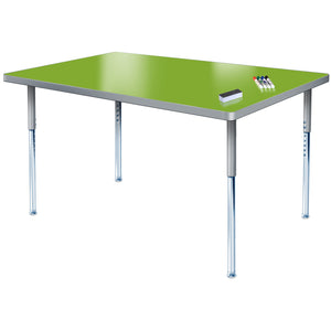 Imagination Station 30 x 60" Rectangular Activity Table with Dry Erase Markerboard Top, Modern Classic Adjustable Height Legs