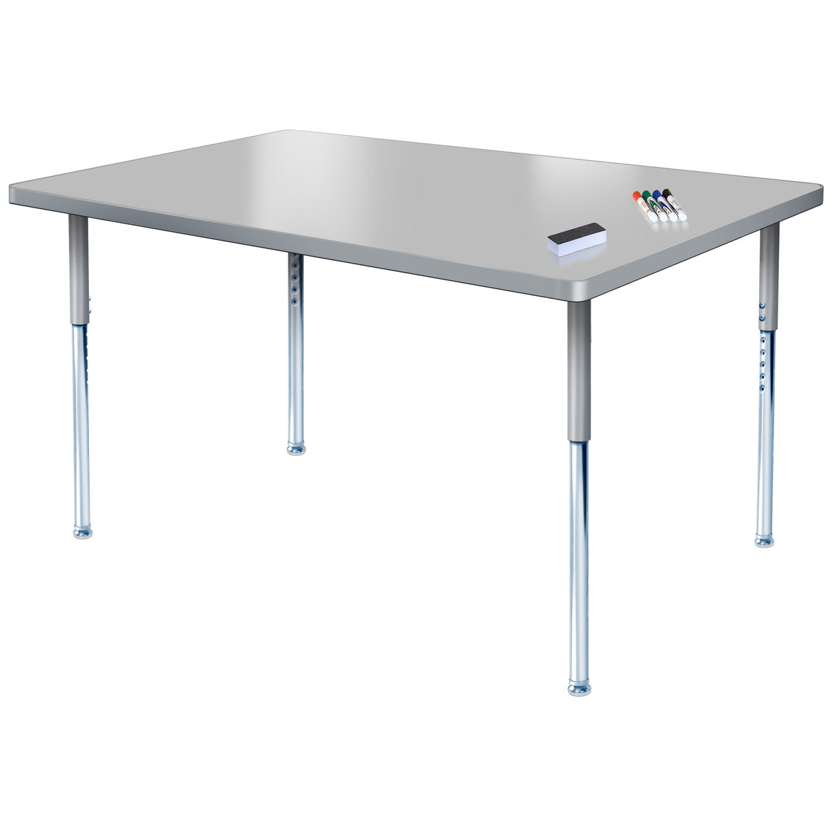 Imagination Station 36 x 72" Rectangular Activity Table with Dry Erase Markerboard Top, Modern Classic Adjustable Height Legs