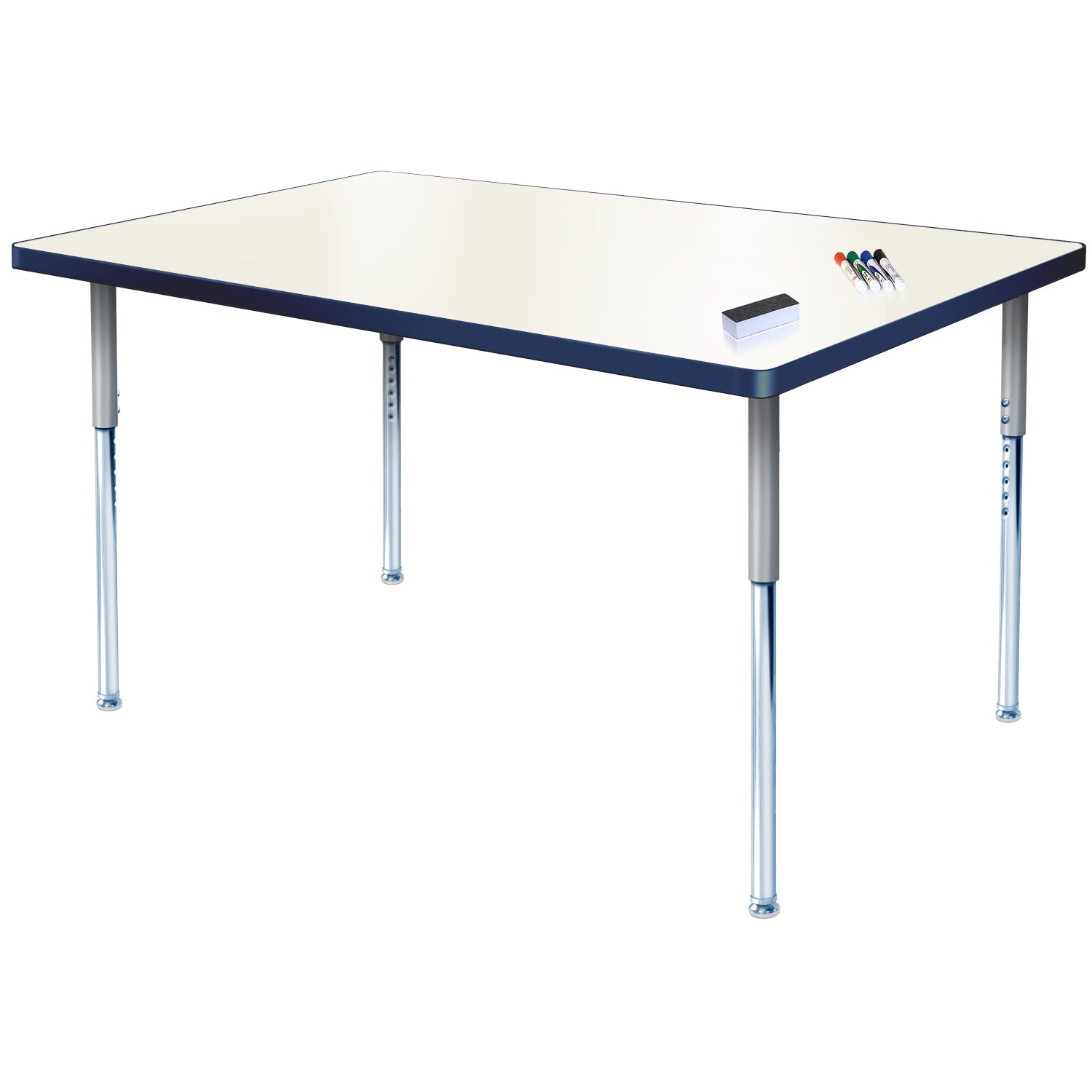 Imagination Station 24 x 36" Rectangular Activity Table with Dry Erase Markerboard Top, Modern Classic Adjustable Height Legs