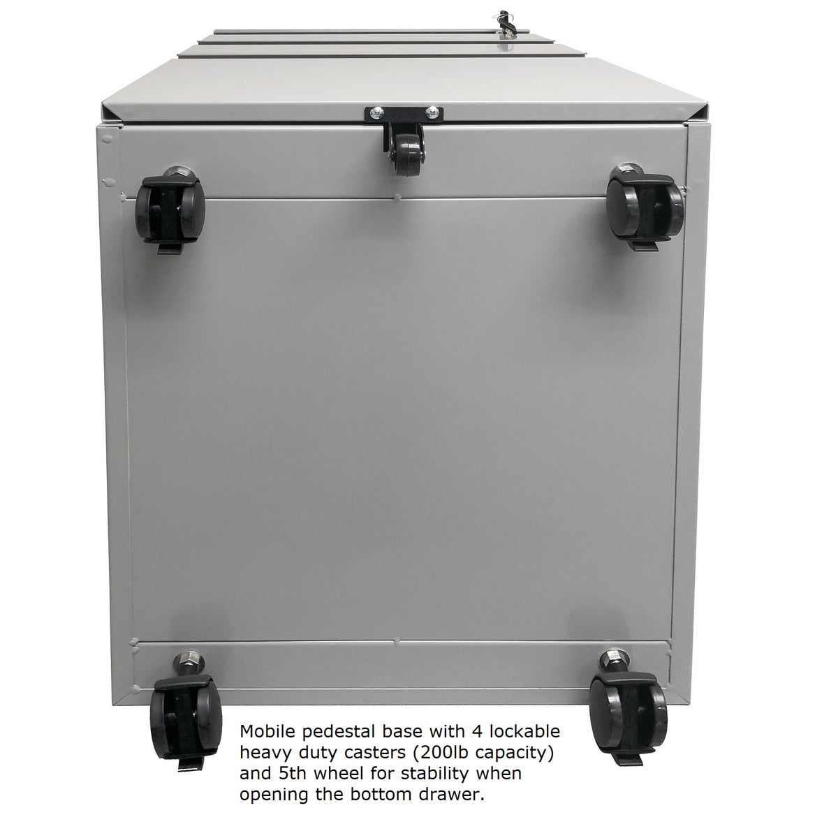 Mobile Double Pedestal Teacher/Administrator Desk with Rectangular Top, 24" x 67"