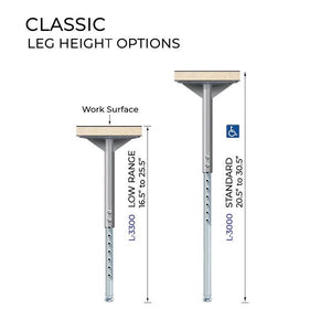 Modern Classic Series 30 x 48" Rectangular Activity Table with High Pressure Laminate Top, Adjustable Height Legs