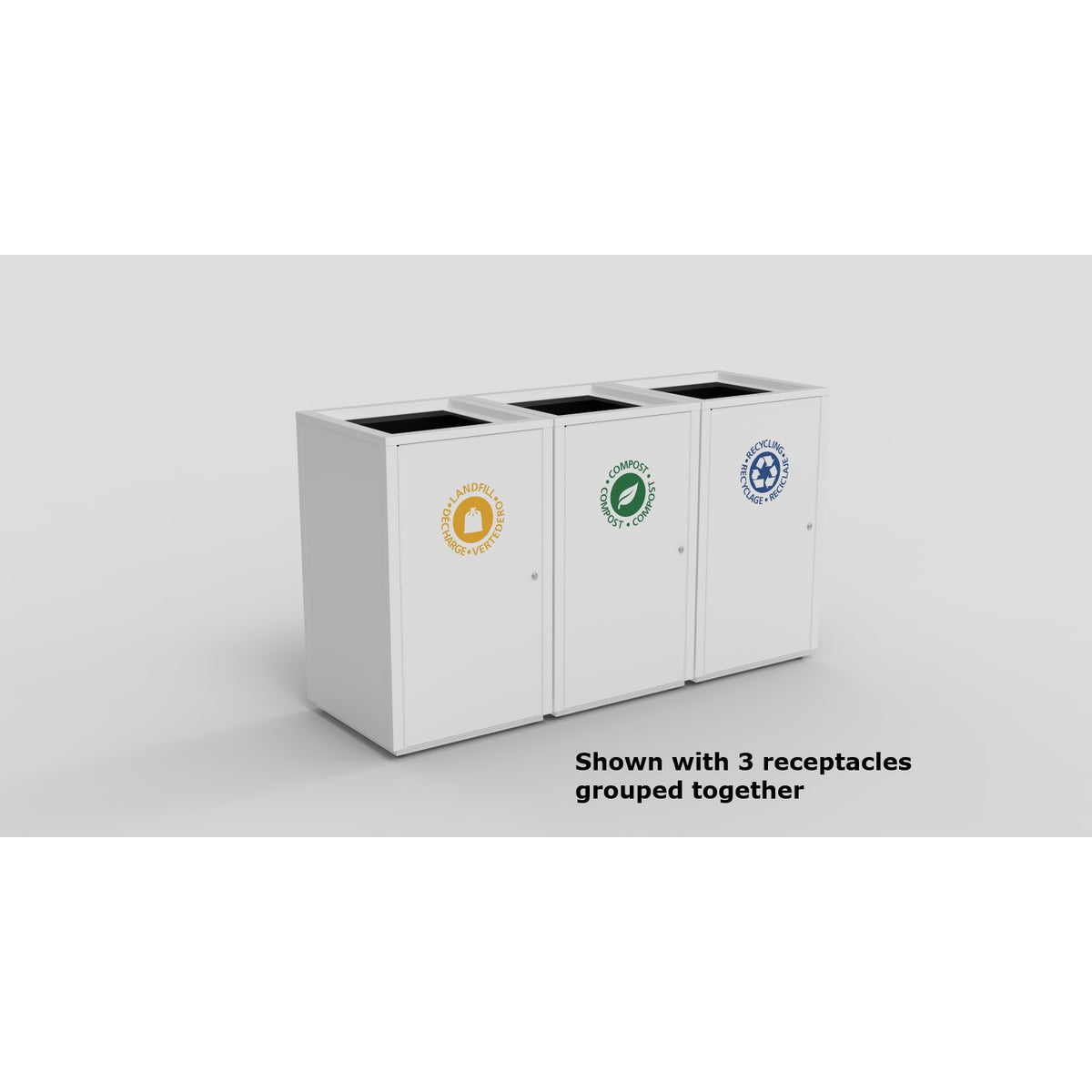 Storlek Indoor Painted Steel Waste Receptacle, Square Waste Top Opening