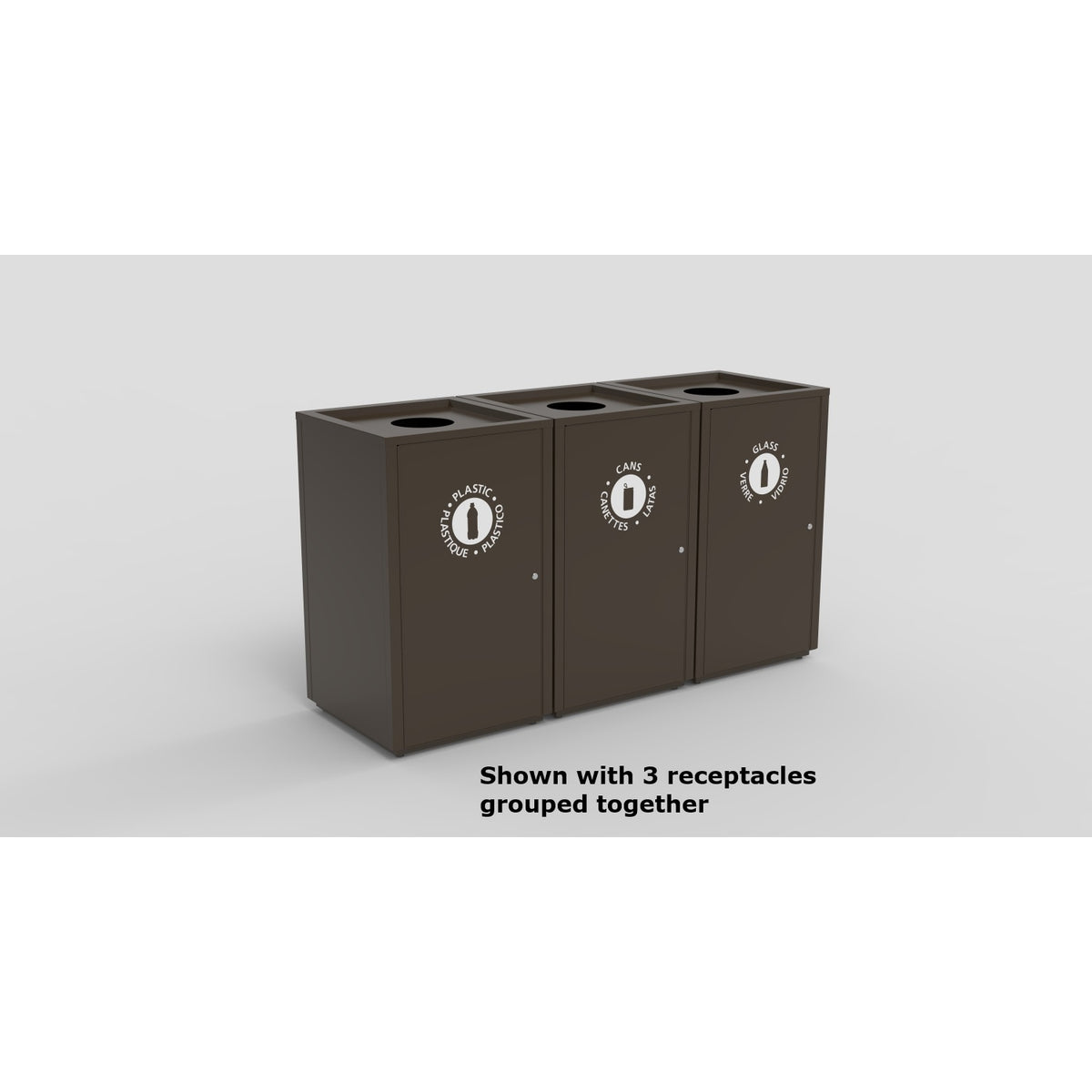 Storlek Indoor Painted Steel Waste Receptacle, Circle Recycling Top Opening