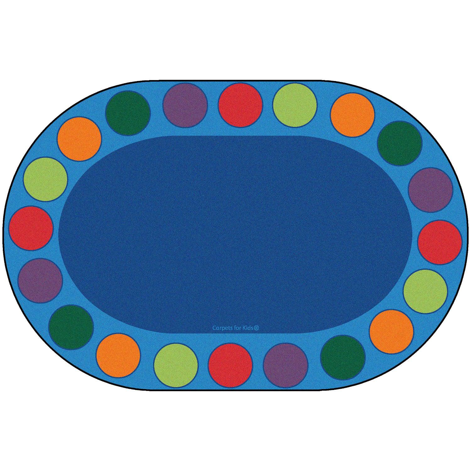 Carpets for Kids Seating Circles Circletime Seating Rug, Primary Colors, 6'9" x 9'5" Oval