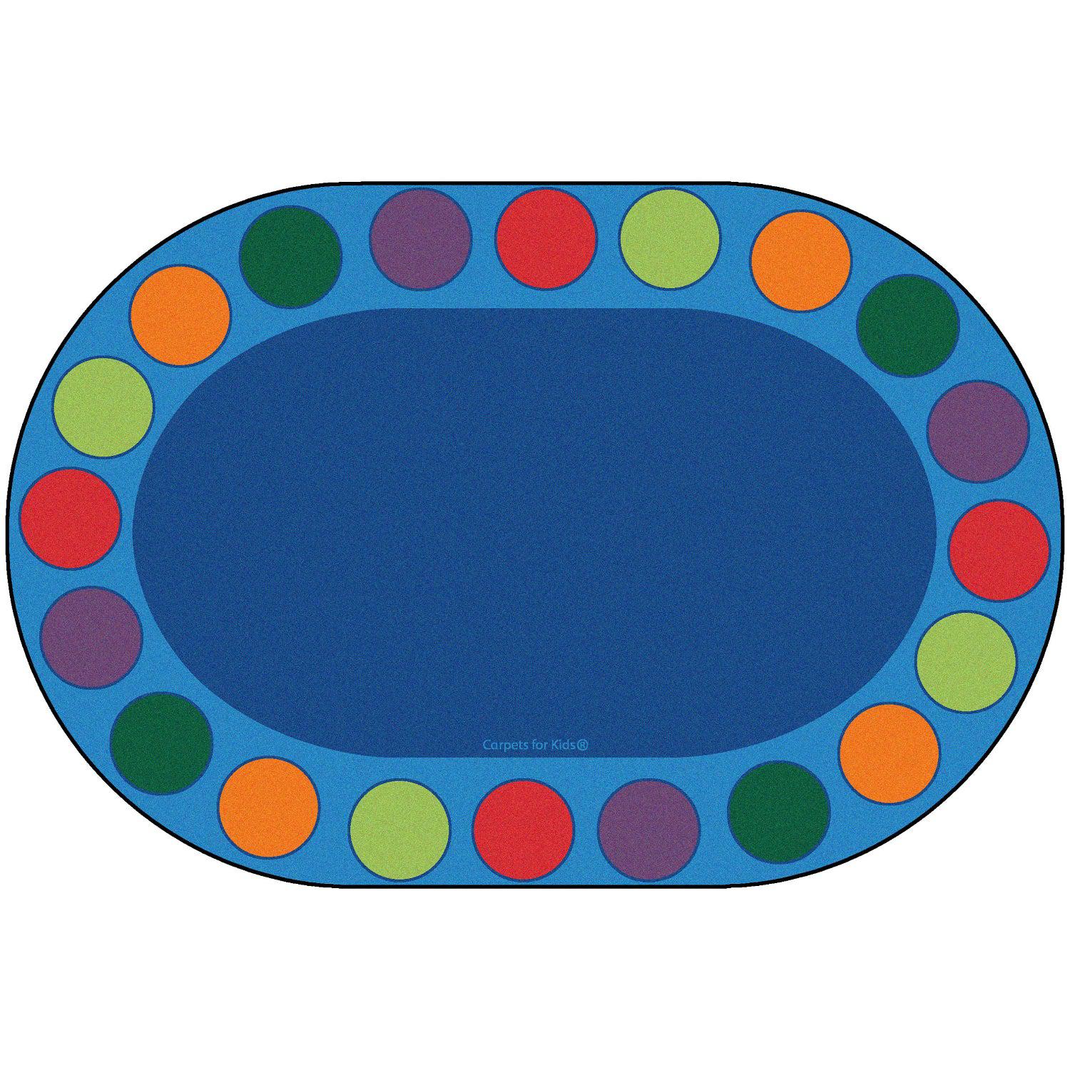 Carpets for Kids Seating Circles Circletime Seating Rug, Primary Colors, 6'9" x 9'5" Oval