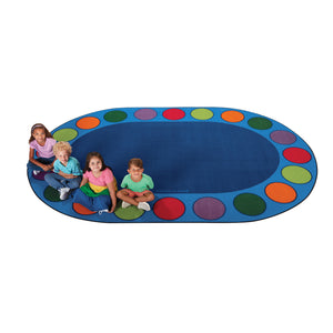 Carpets for Kids Seating Circles Circletime Seating Rug, Primary Colors, 8' x 12' Oval