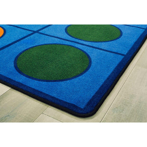 Carpets for Kids Seating Circles Circletime Seating Rug, Primary Colors, 8' x 12' Rectangle, Seats 30