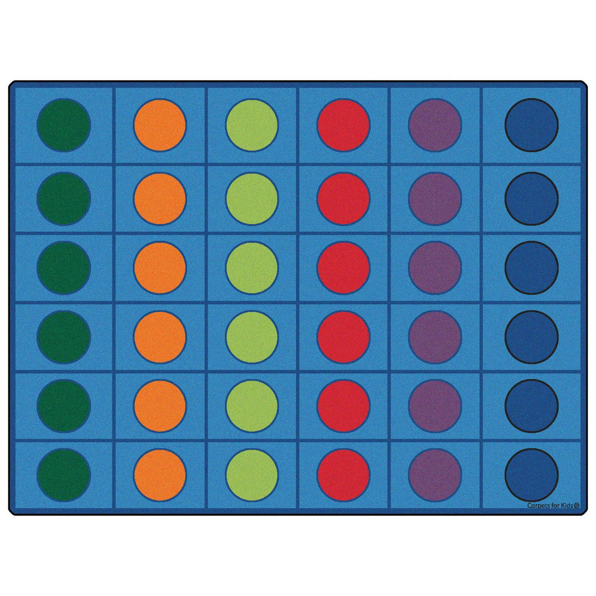 Carpets for Kids Seating Circles Circletime Seating Rug, Primary Colors, 10' x 13'6" Rectangle, Seats 36