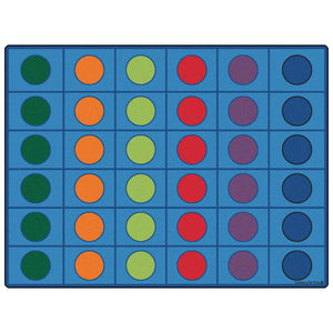 Carpets for Kids Seating Circles Circletime Seating Rug, Primary Colors, 10' x 13'6" Rectangle, Seats 36