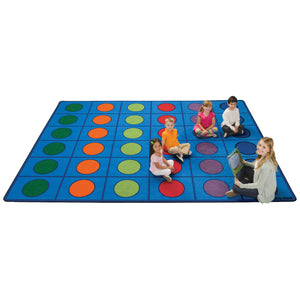 Carpets for Kids Seating Circles Circletime Seating Rug, Primary Colors, 10' x 13'6" Rectangle, Seats 36