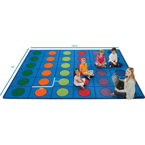 Carpets for Kids Seating Circles Circletime Seating Rug, Primary Colors, 10' x 13'6" Rectangle, Seats 36