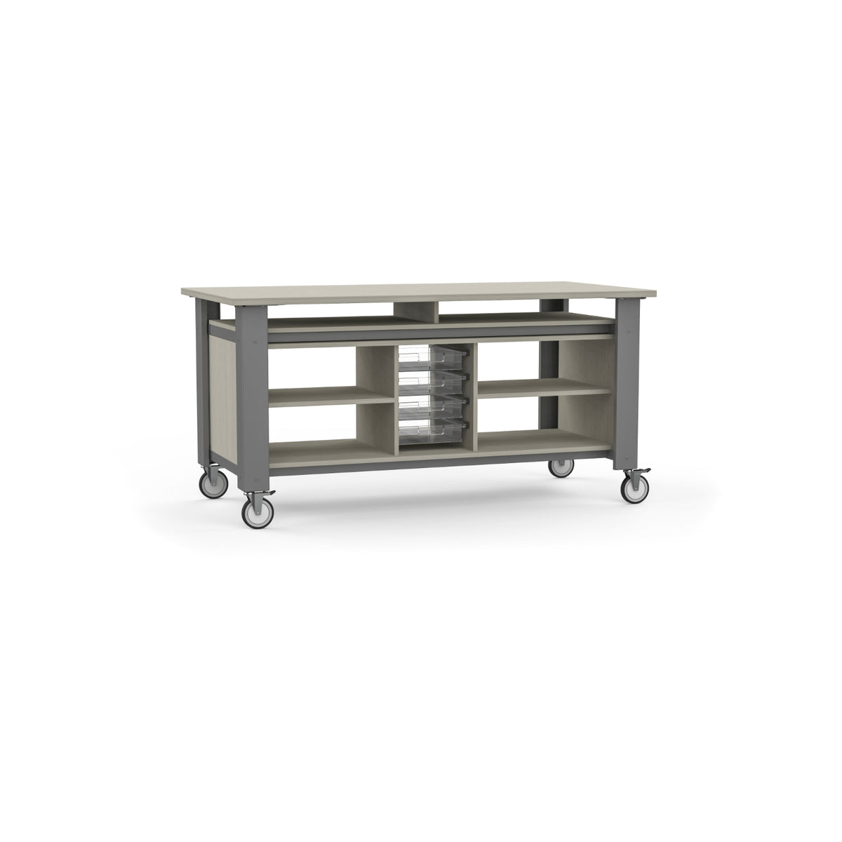 Innovation Table STEM/STEAM Table with Base Shelves and Storage Trays, 72" x 36"