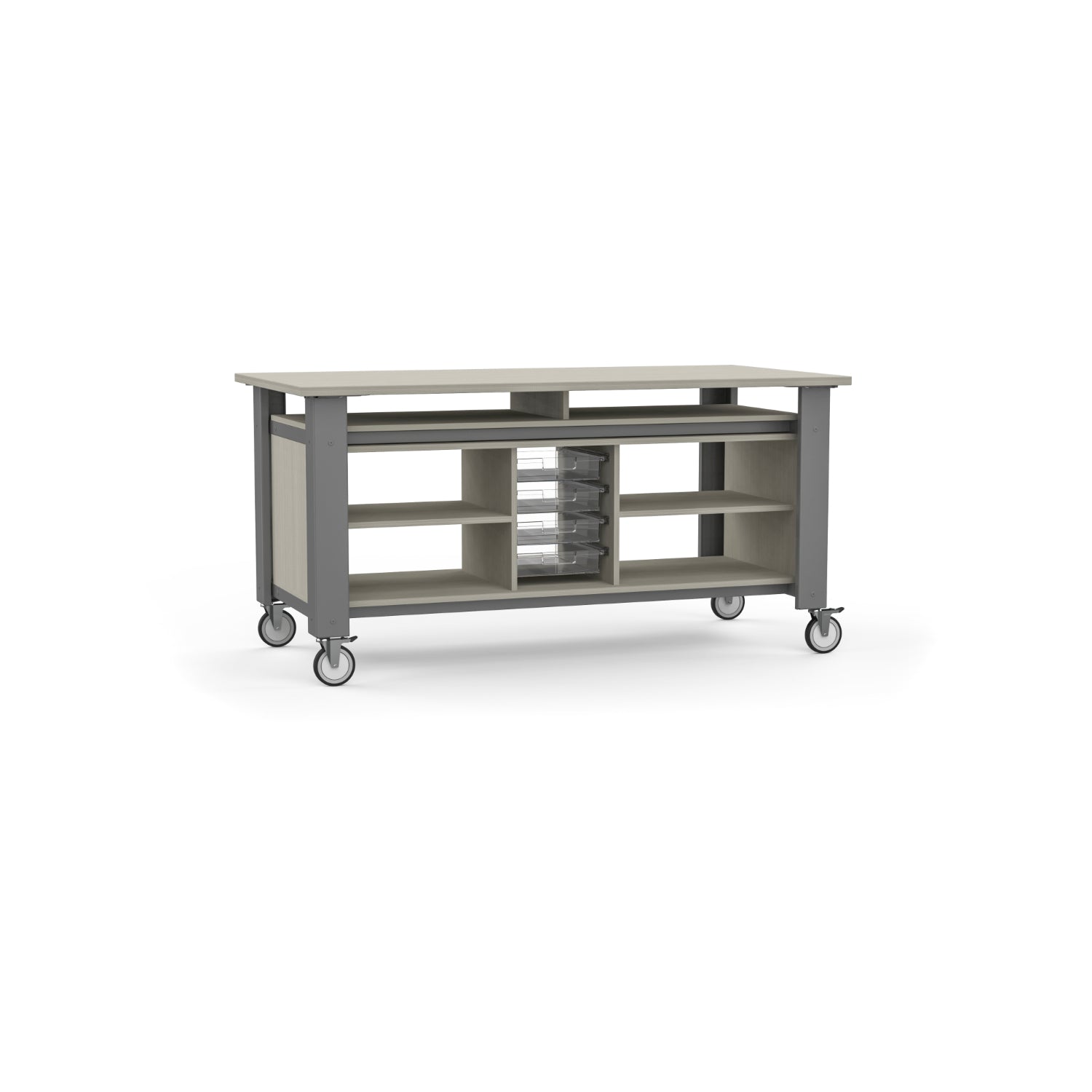 Innovation Table STEM/STEAM Table with Base Shelves and Storage Trays, 72" x 36"