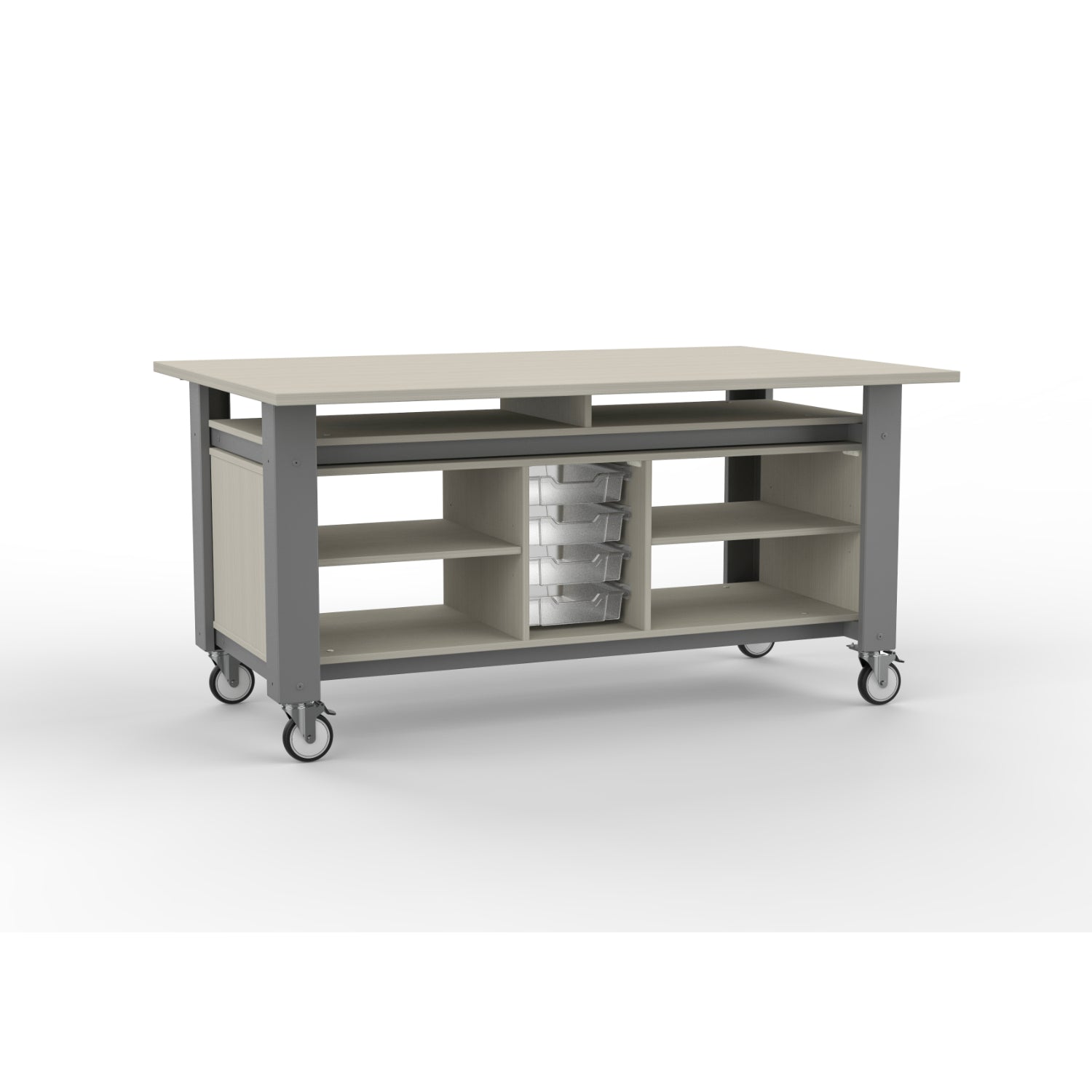 Innovation Table STEM/STEAM Table with Base Shelves and Storage Trays, 72" x 47"