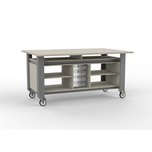 Innovation Table STEM/STEAM Table with Base Shelves and Storage Trays, 72" x 47"