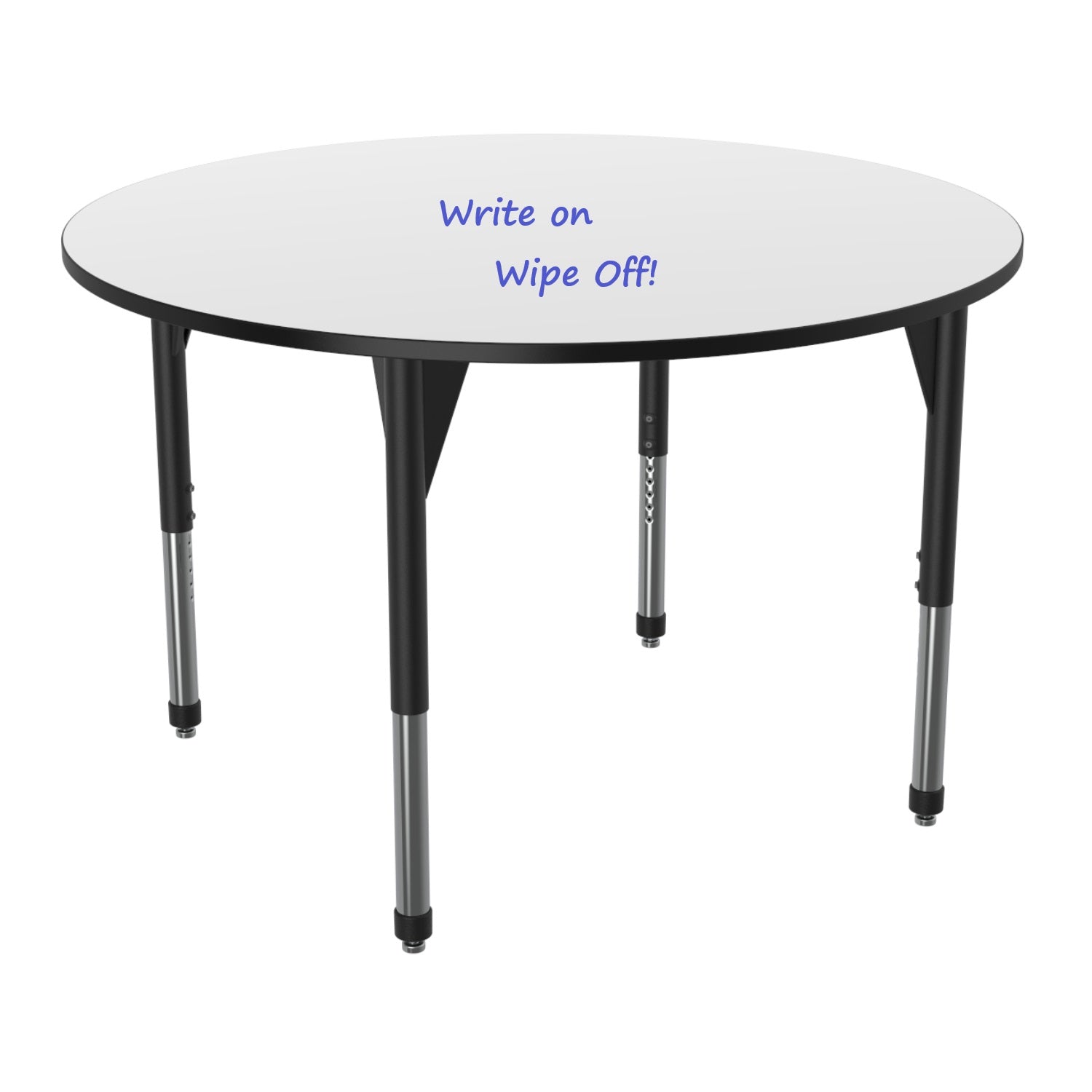 Premier White Dry Erase Standing Height Collaborative Classroom Table, 60" Round