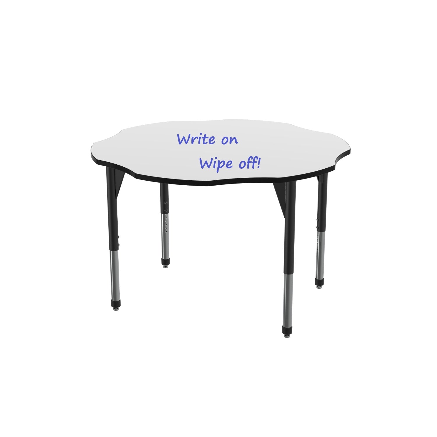 Premier White Dry Erase Standing Height Collaborative Classroom Table, 60" Flower