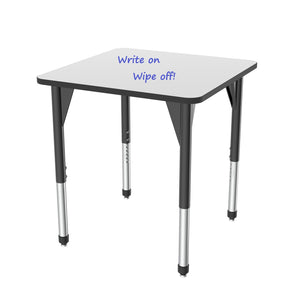 Premier White Dry Erase Standing Height Collaborative Classroom Table, 36" Square