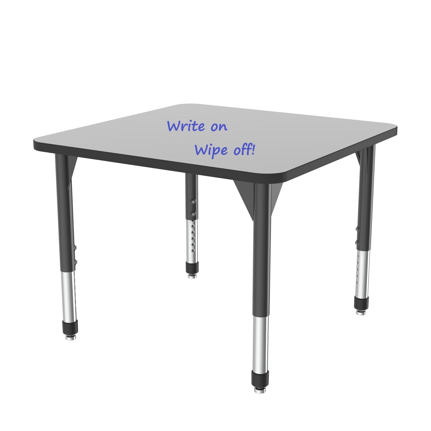 Premier White Dry Erase Sitting Height Collaborative Classroom Table, 36" Square