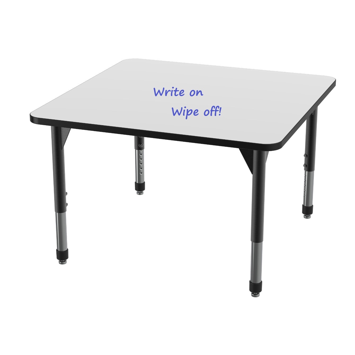 Premier White Dry Erase Sitting Height Collaborative Classroom Table, 42" Square