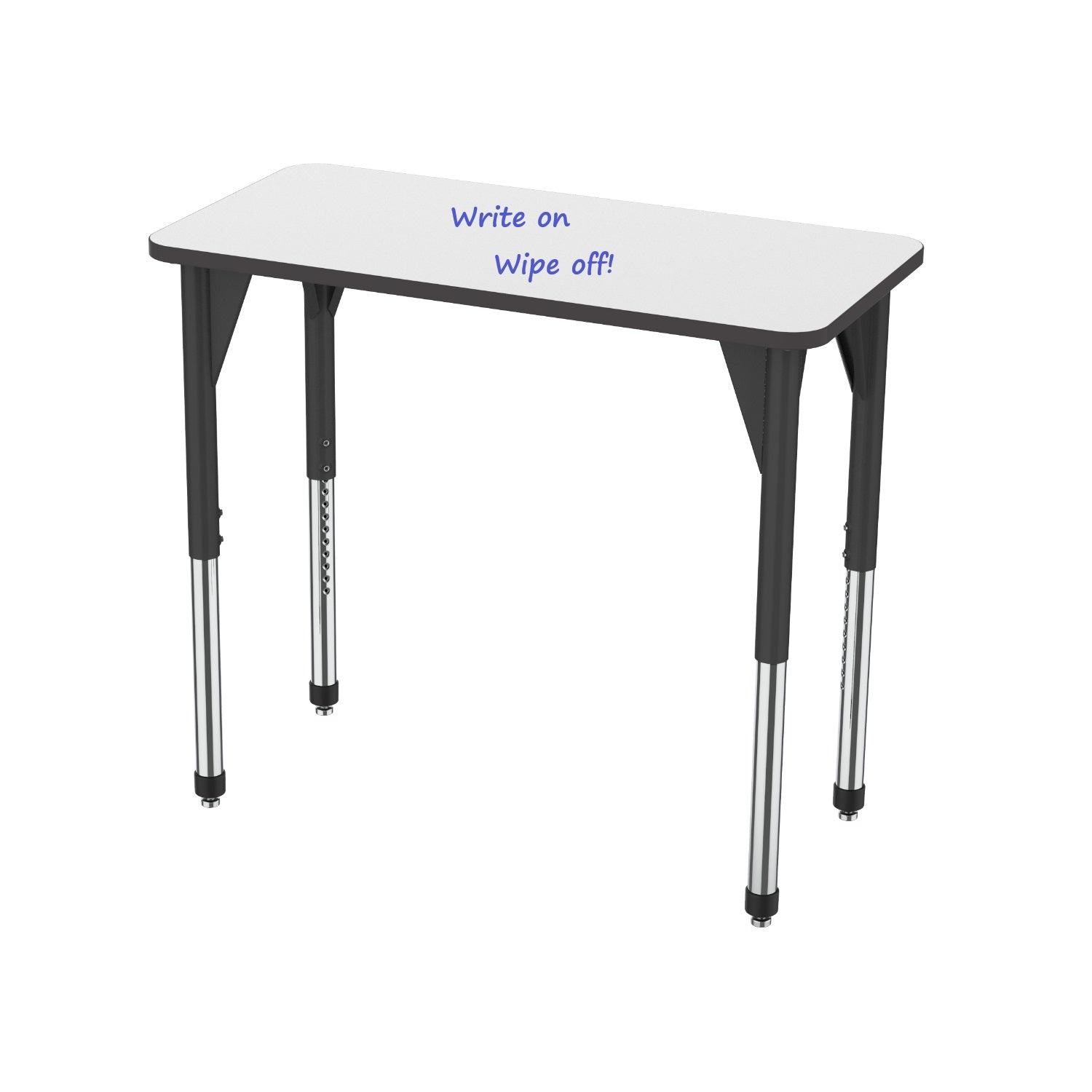 Premier White Dry Erase Standing Height Collaborative Classroom Table, 24" x 48" Rectangle