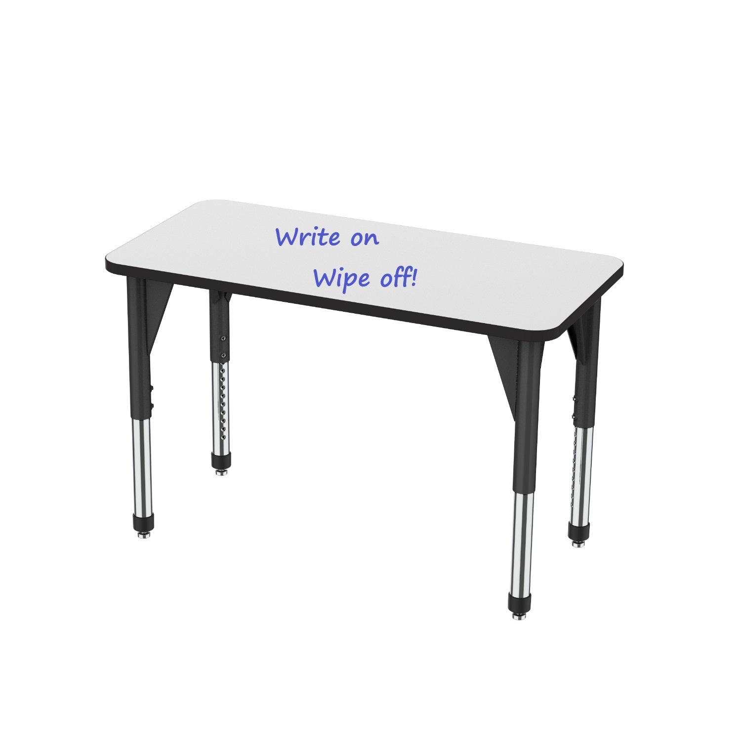 Premier White Dry Erase Sitting Height Collaborative Classroom Table, 24" x 48" Rectangle