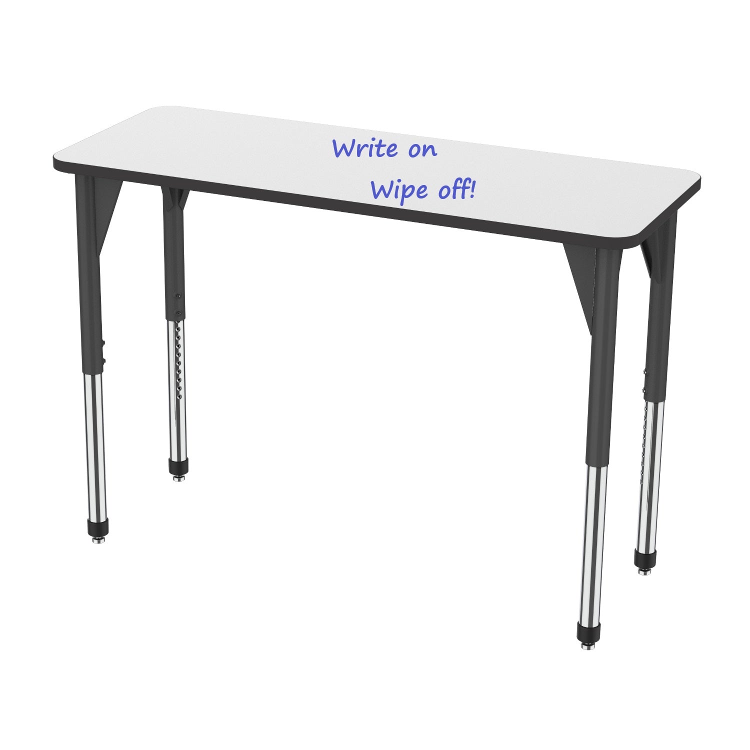 Premier White Dry Erase Standing Height Collaborative Classroom Table, 24" x 60" Rectangle