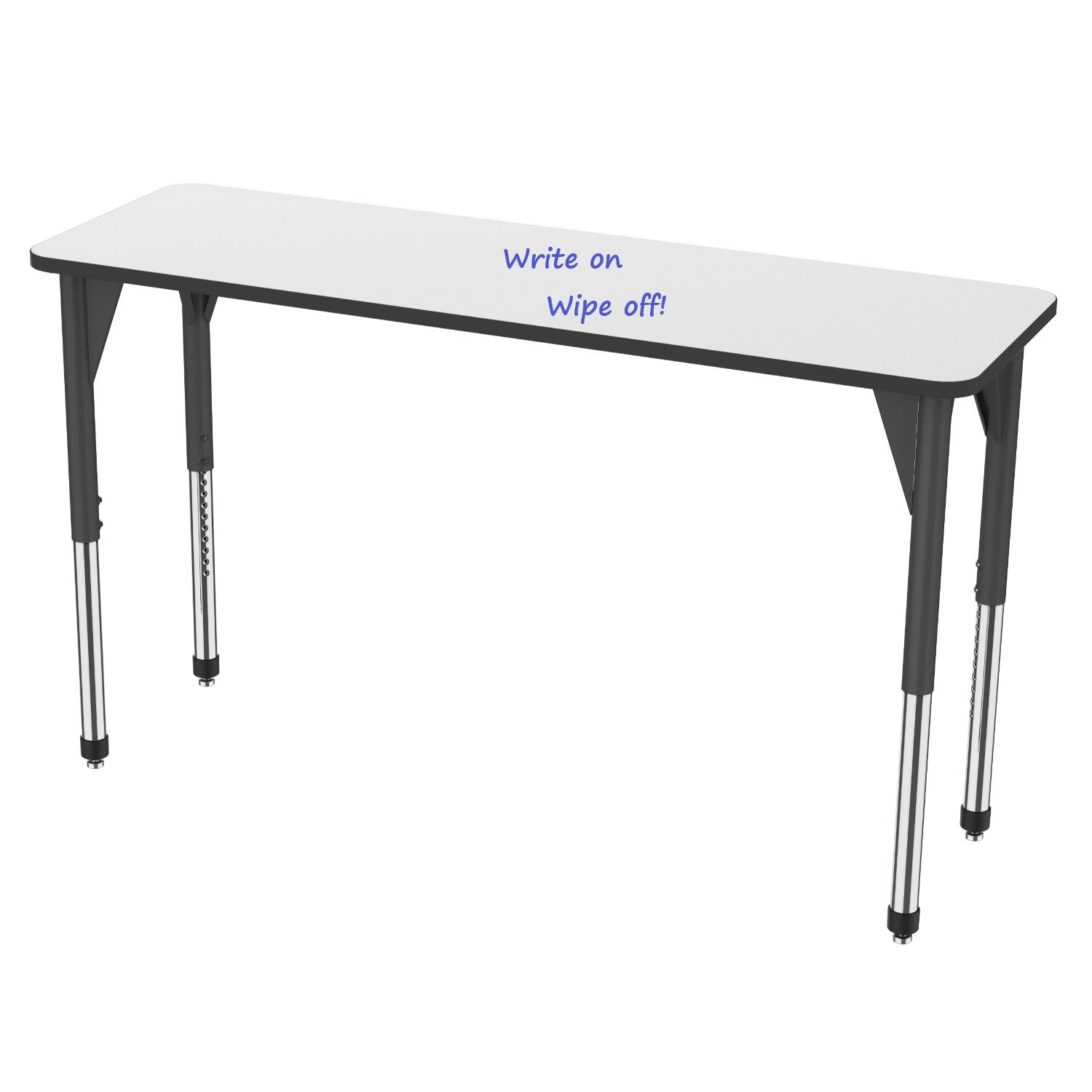 Premier White Dry Erase Standing Height Collaborative Classroom Table, 24" x 72" Rectangle