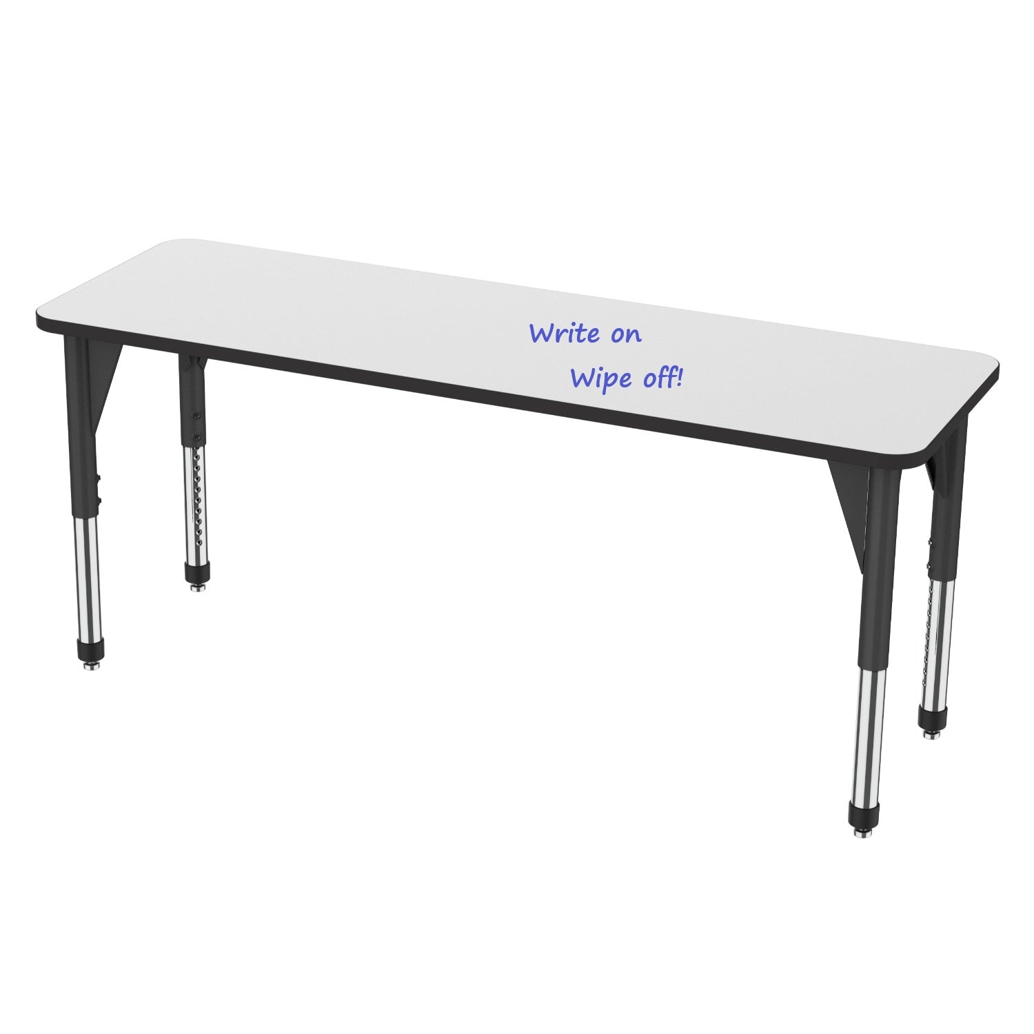 Premier White Dry Erase Sitting Height Collaborative Classroom Table, 24" x 72" Rectangle