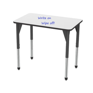 Premier White Dry Erase Standing Height Collaborative Classroom Table, 30" x 48" Rectangle