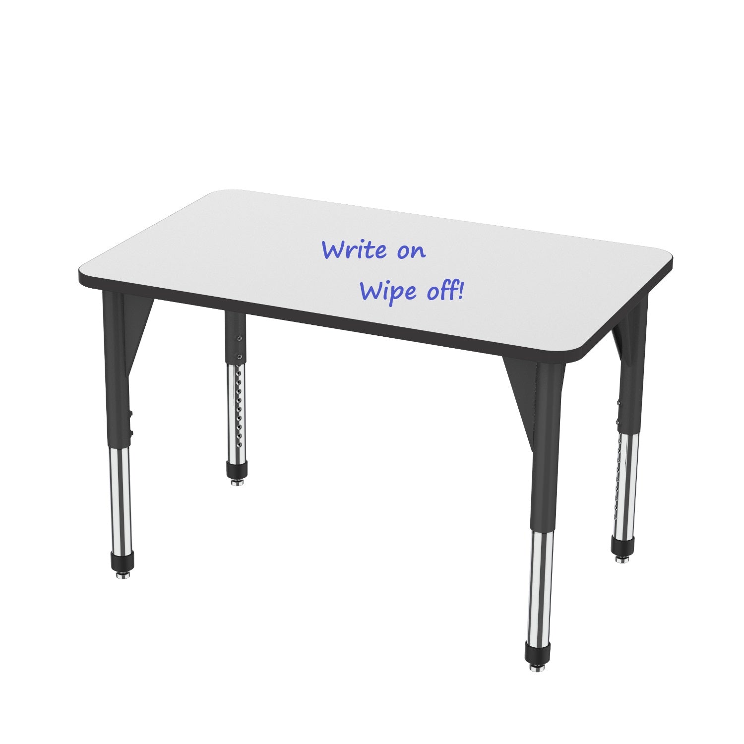Premier White Dry Erase Sitting Height Collaborative Classroom Table, 30" x 48" Rectangle