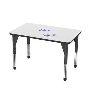 Marco Premier Dry Erase Sitting Height Collaborative Classroom Table, 30" x 48" Rectangle