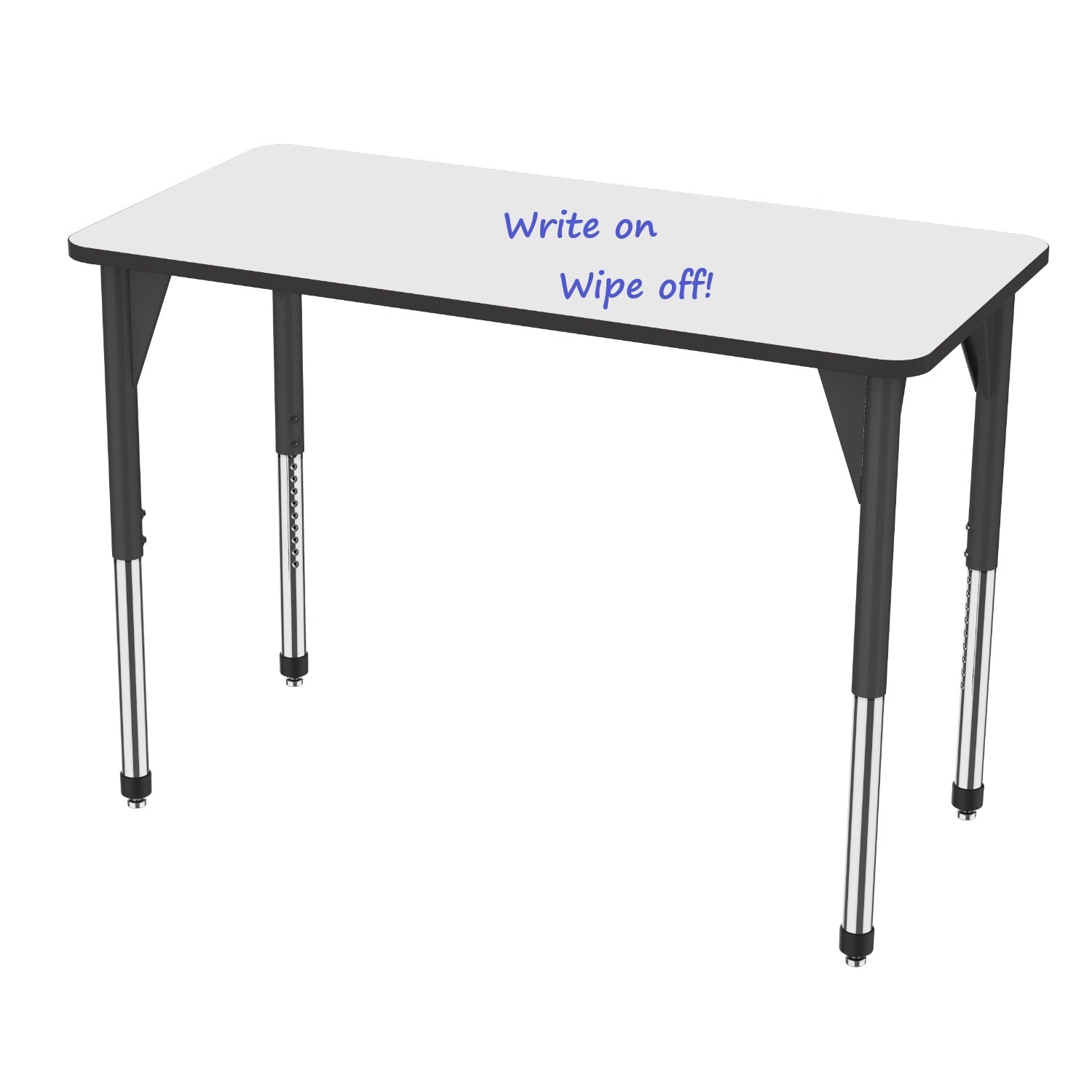 Premier White Dry Erase Standing Height Collaborative Classroom Table, 30" x 60" Rectangle