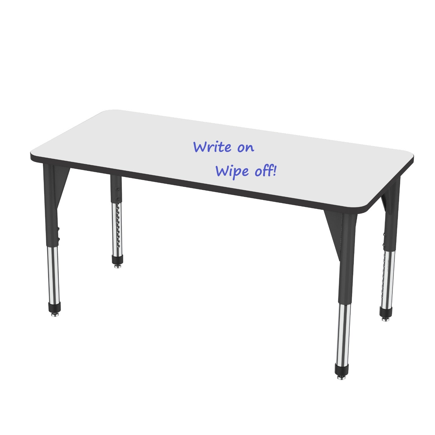 Premier White Dry Erase Sitting Height Collaborative Classroom Table, 30" x 60" Rectangle