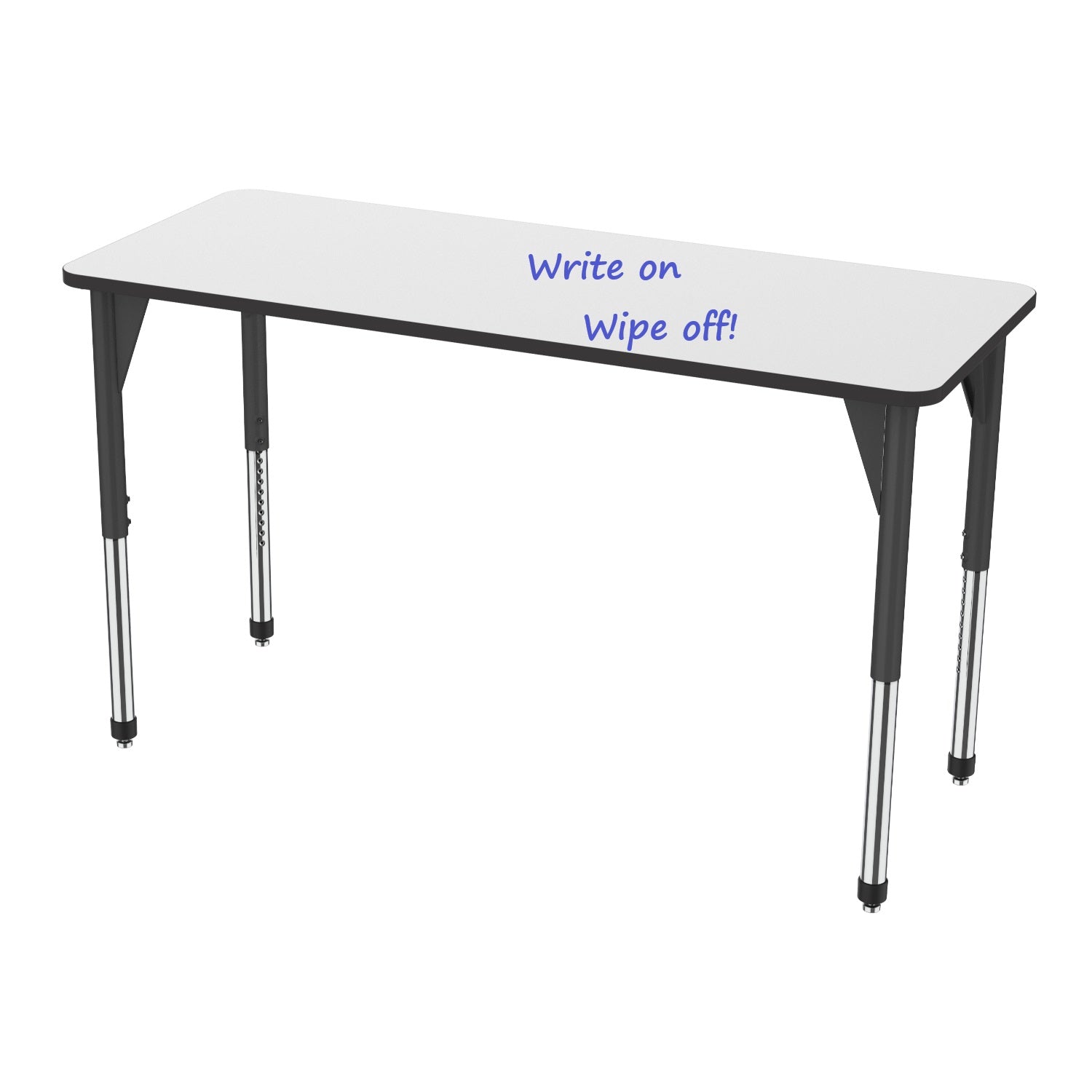 Premier White Dry Erase Standing Height Collaborative Classroom Table, 30" x 72" Rectangle