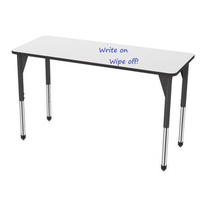 Premier White Dry Erase Standing Height Collaborative Classroom Table, 30" x 72" Rectangle