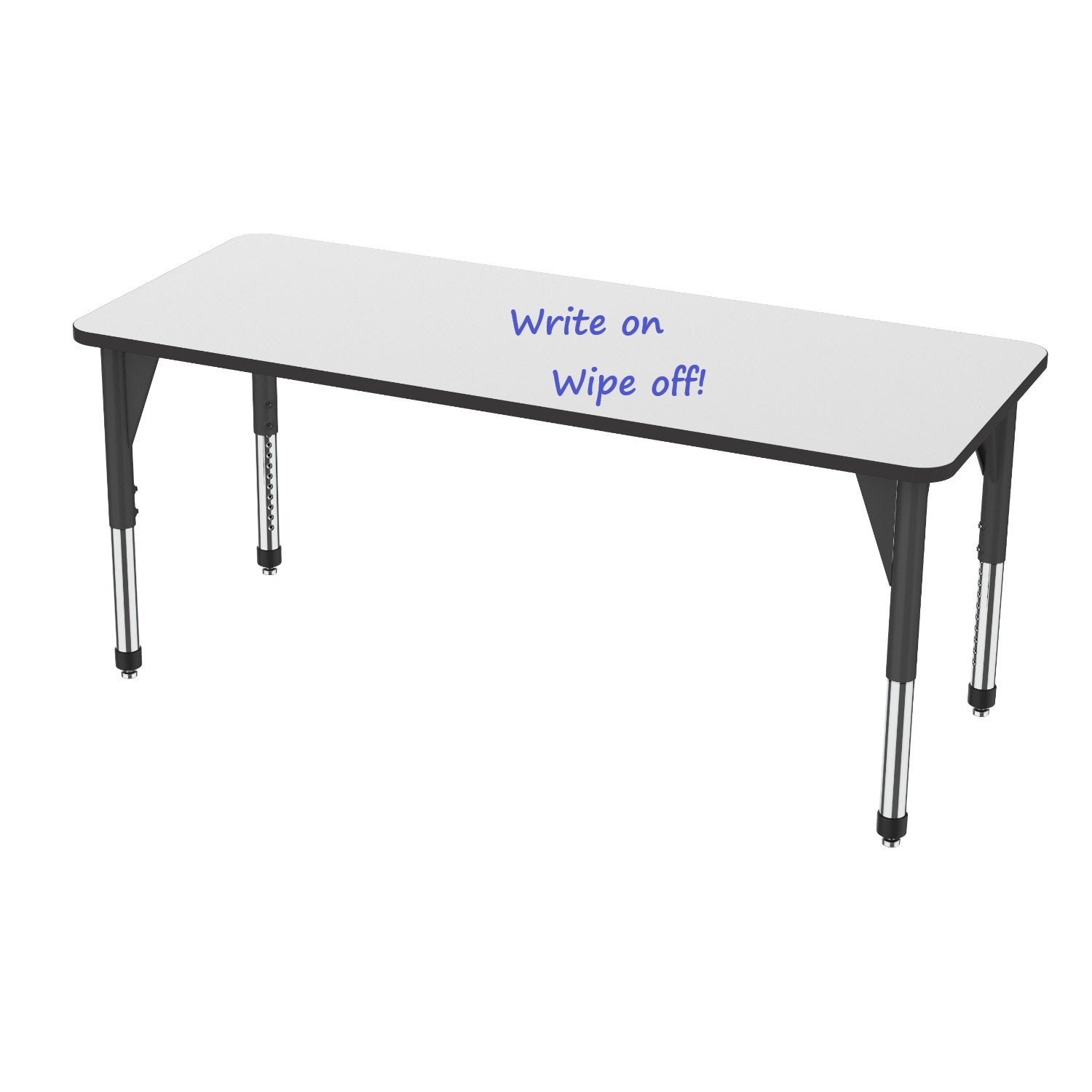 Premier White Dry Erase Sitting Height Collaborative Classroom Table, 30" x 72" Rectangle