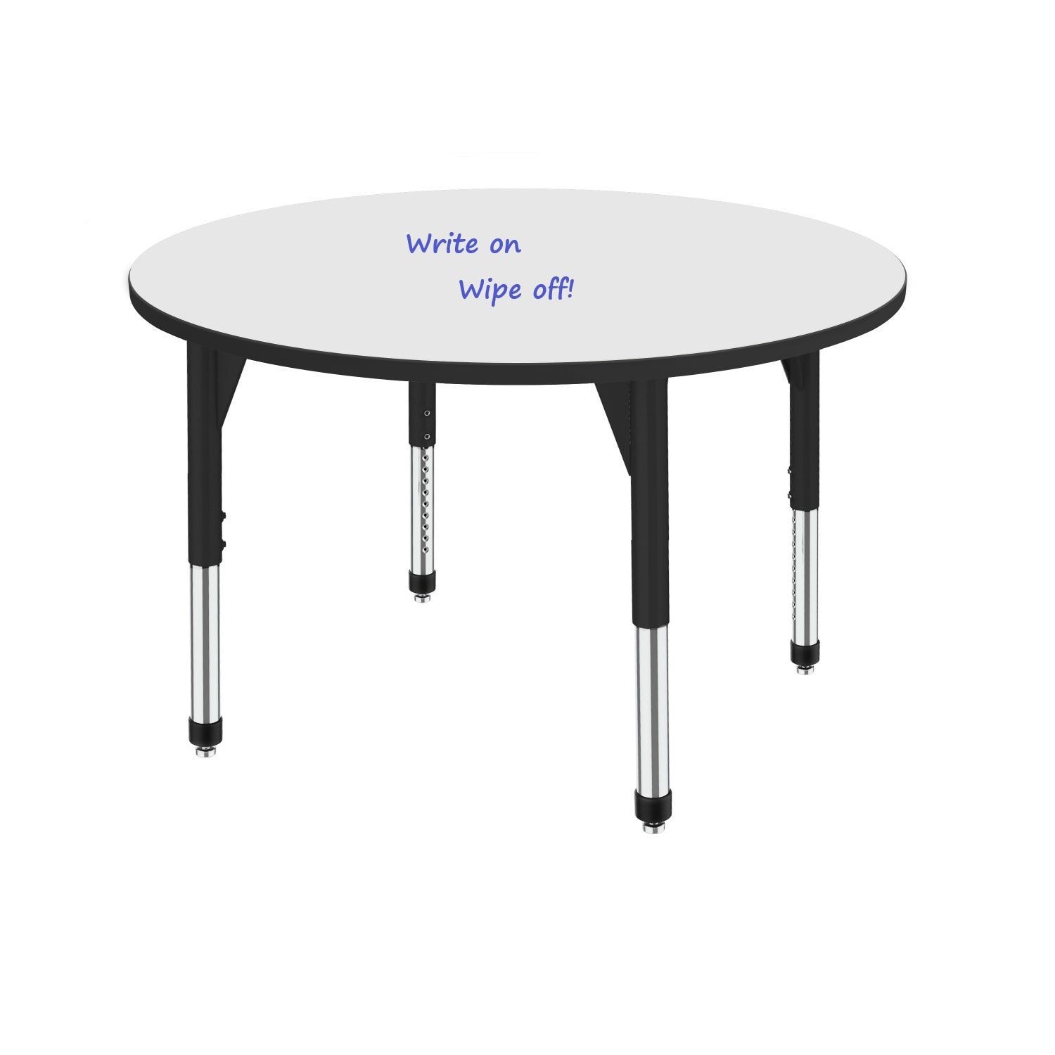 Premier White Dry Erase Sitting Height Collaborative Classroom Table, 36" Round