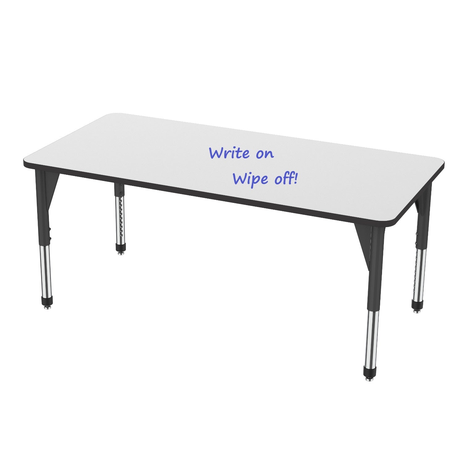 Premier White Dry Erase Sitting Height Collaborative Classroom Table, 36" x 72" Rectangle