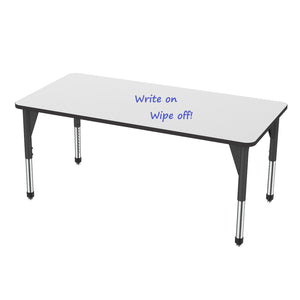 Premier White Dry Erase Sitting Height Collaborative Classroom Table, 36" x 72" Rectangle